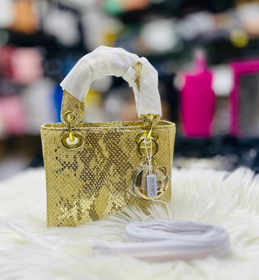 Elegant Mini Tote with Textured Finish and Gold-Tone Hardware