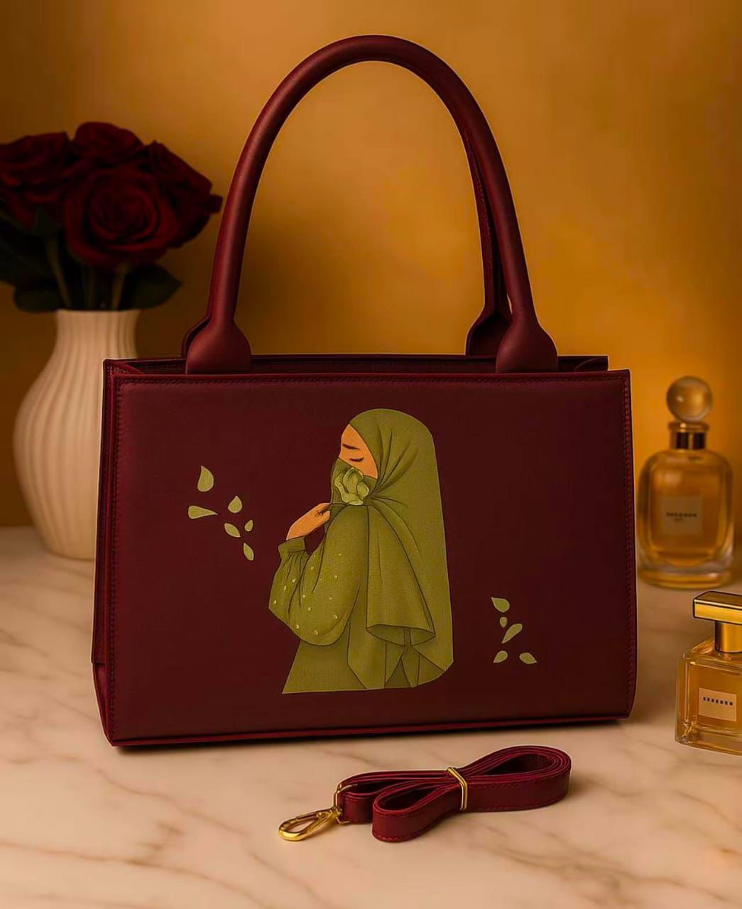 Serene Hijabi Illustration Handbag🧕✨