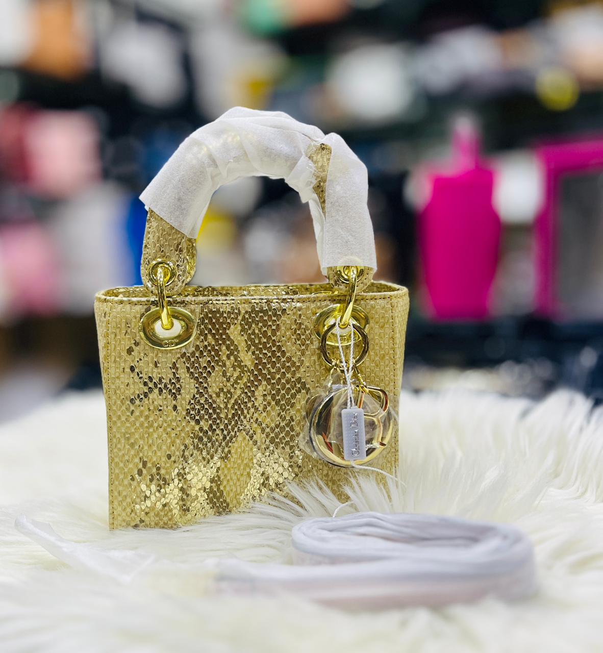 Elegant Mini Tote with Textured Finish and Gold-Tone Hardware