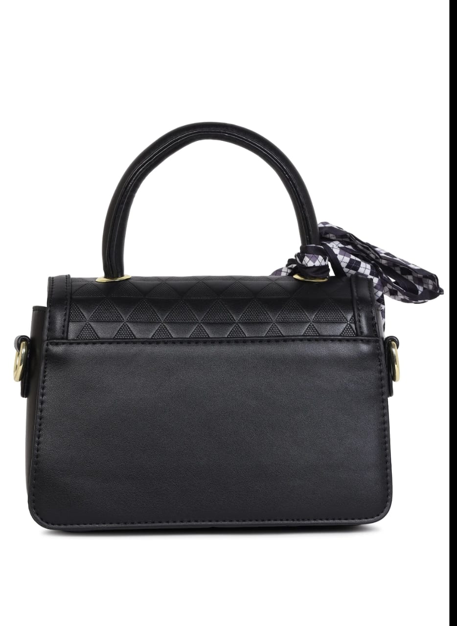 Chic Top-Handle Purse with Scarf Detail