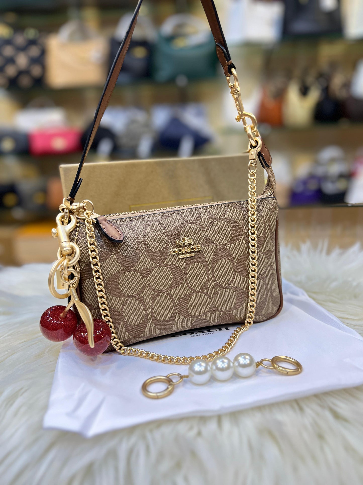 Signature Mini Shoulder Bag with Gold Chain Detail /Available in 4 Colors