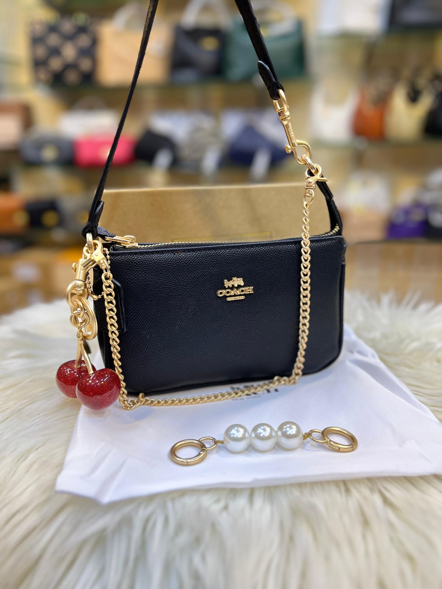 Signature Mini Shoulder Bag with Gold Chain Detail /Available in 4 Colors