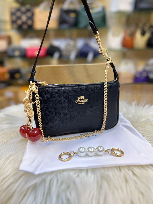 Signature Mini Shoulder Bag with Gold Chain Detail /Available in 4 Colors