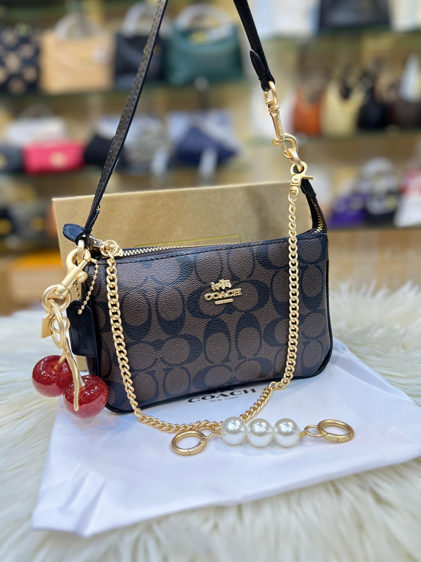Signature Mini Shoulder Bag with Gold Chain Detail /Available in 4 Colors