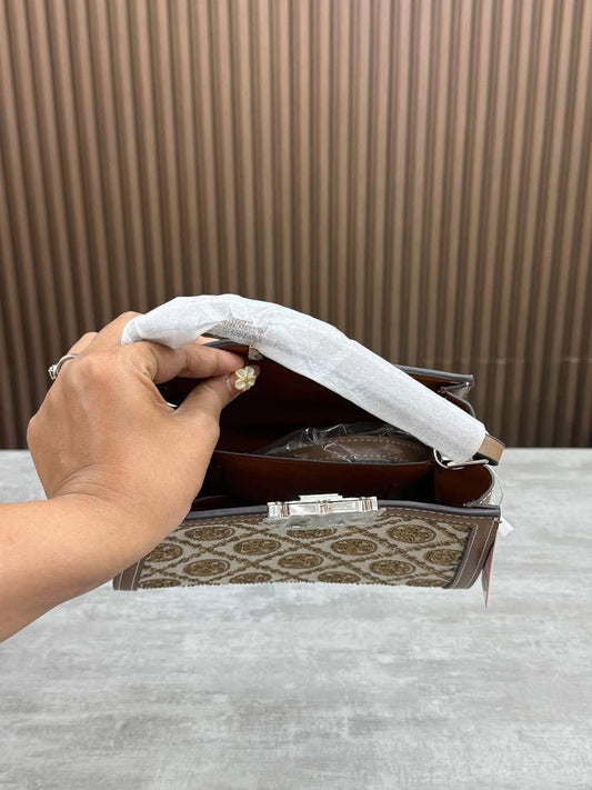 Trendy Top-Handle Bag in Monogram-Style Canvas and Quilted Crystal Variants