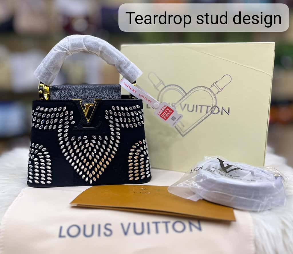 Structured Evening Bag with Geometric Studs/Crystals and V-Detail Accent - Four Styles