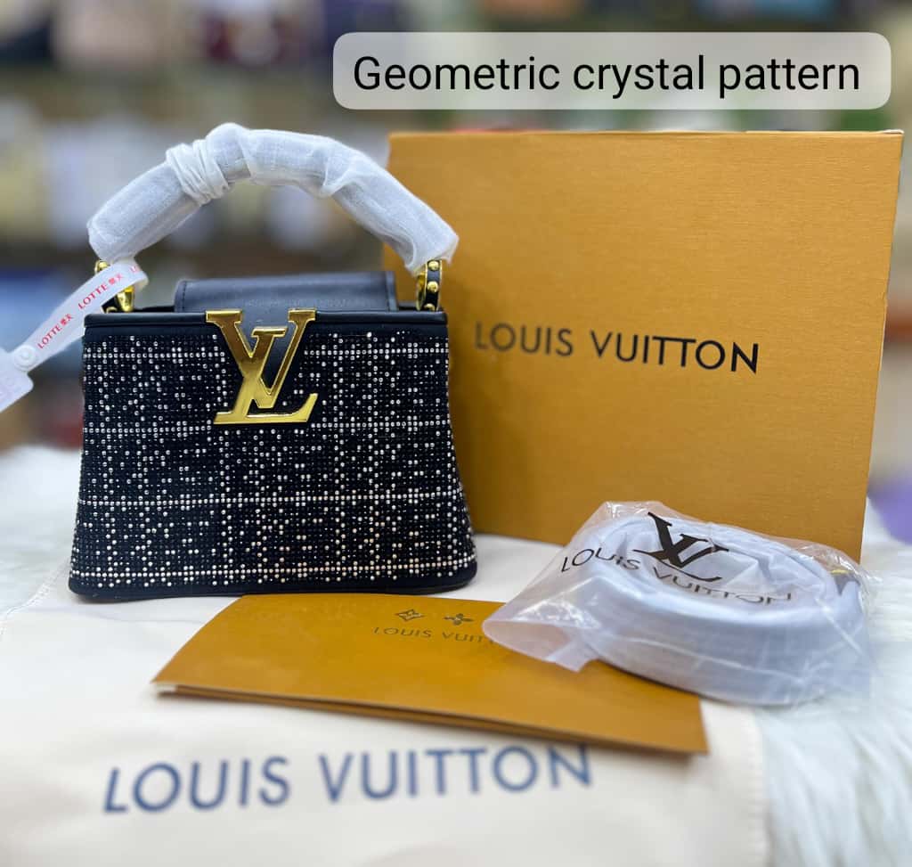 Structured Evening Bag with Geometric Studs/Crystals and V-Detail Accent - Four Styles