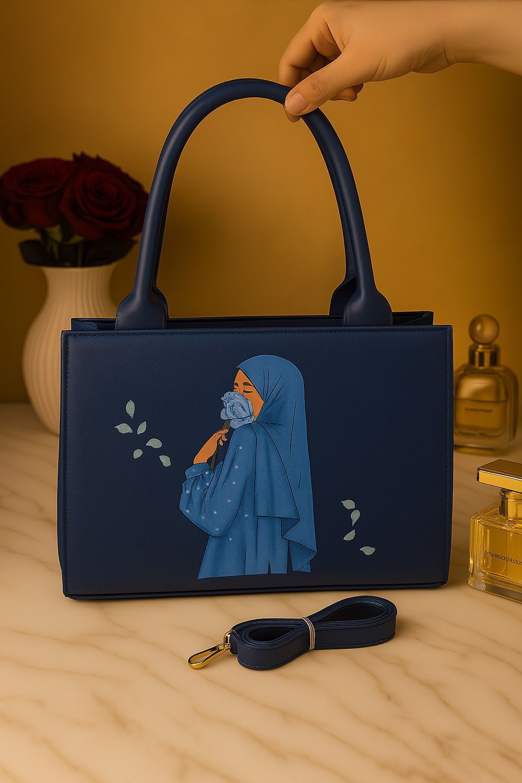 Serene Hijabi Illustration Handbag🧕✨