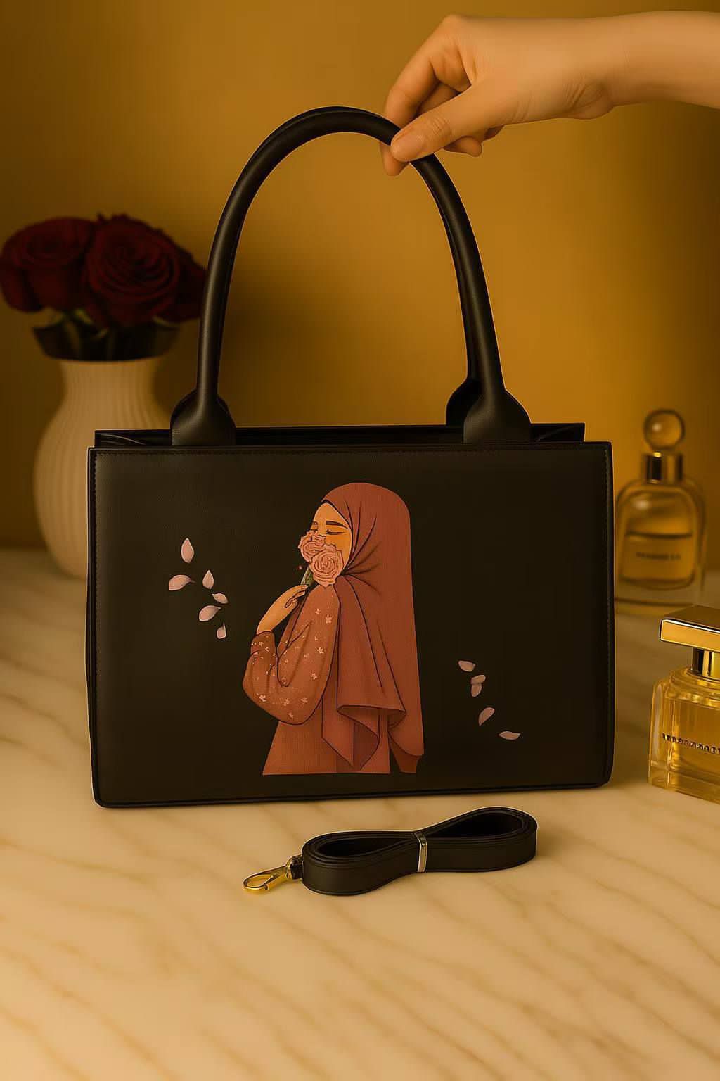 Serene Hijabi Illustration Handbag🧕✨