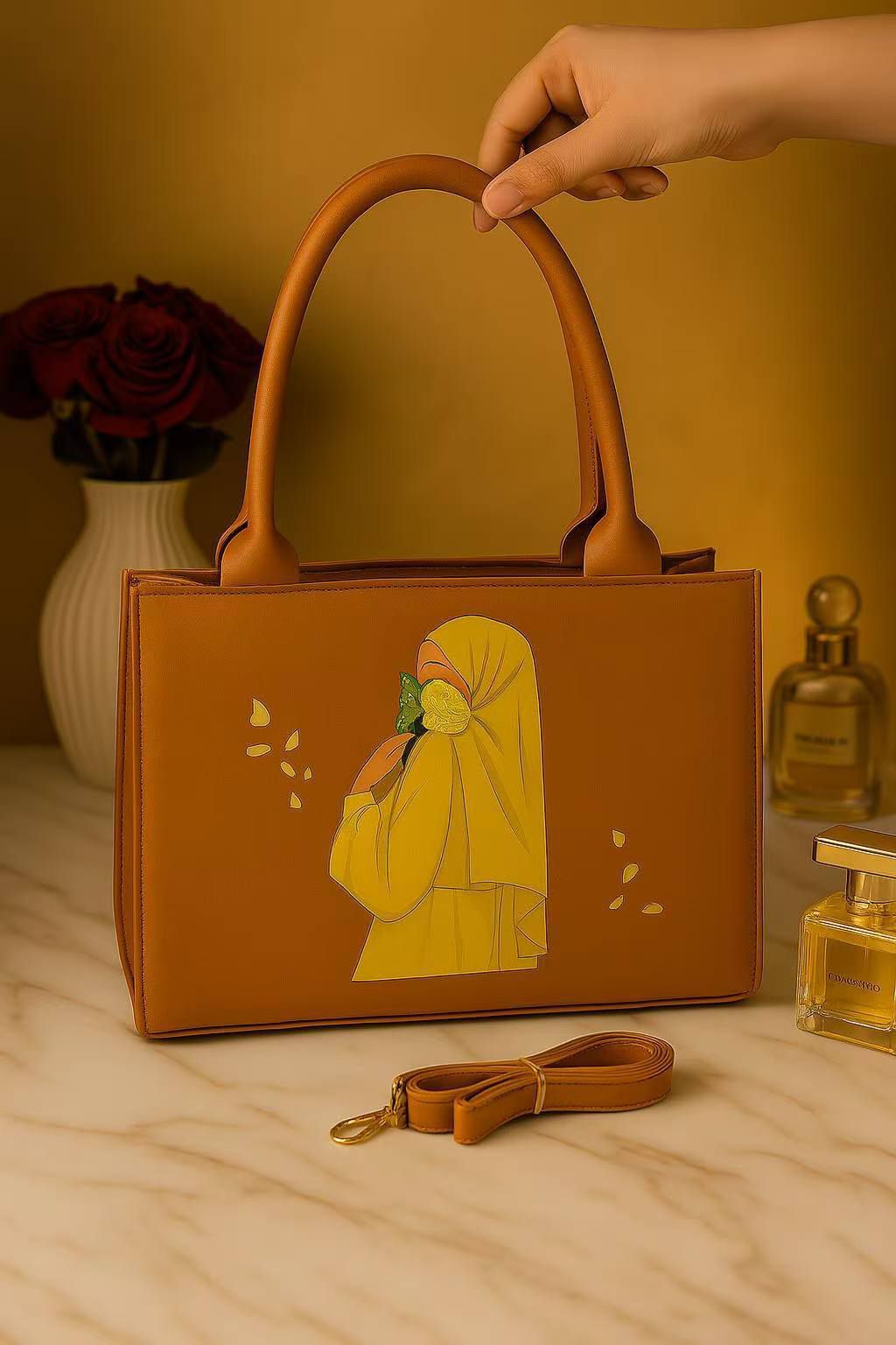 Serene Hijabi Illustration Handbag🧕✨