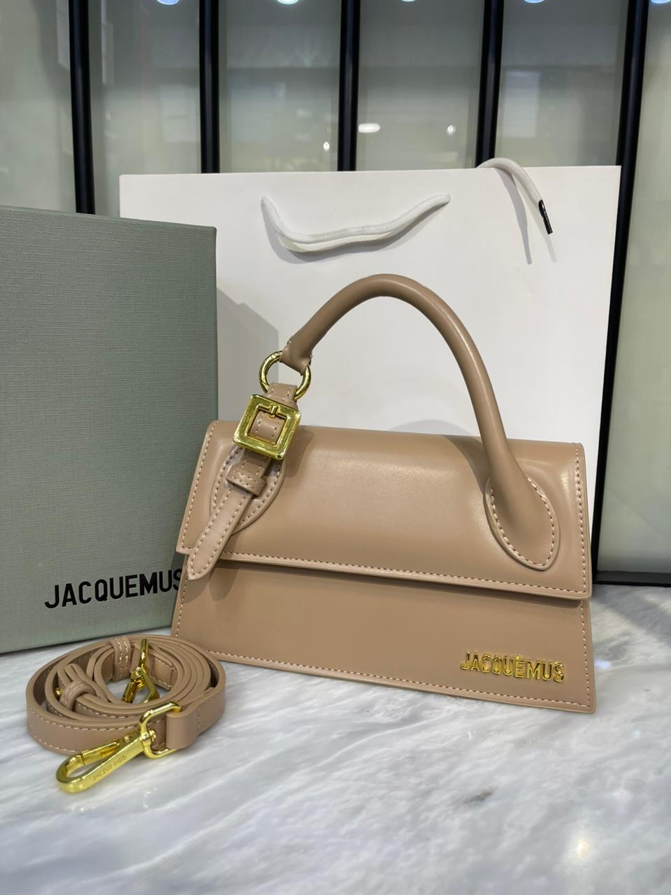 Elegant Sculptural Top-Handle Bag with Gold Hardware