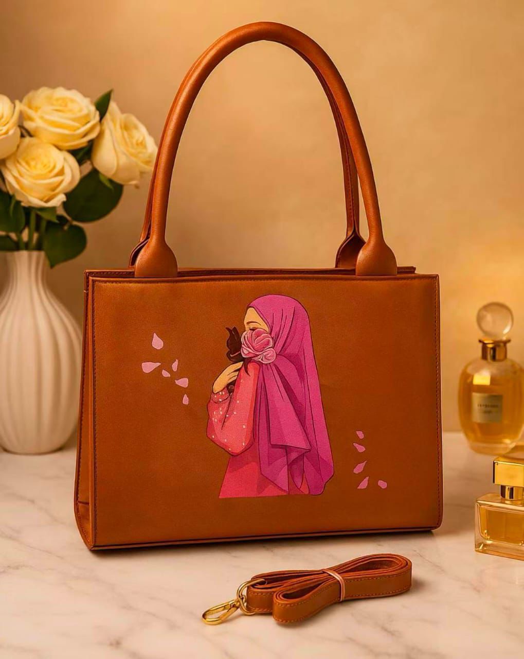 Serene Hijabi Illustration Handbag🧕✨